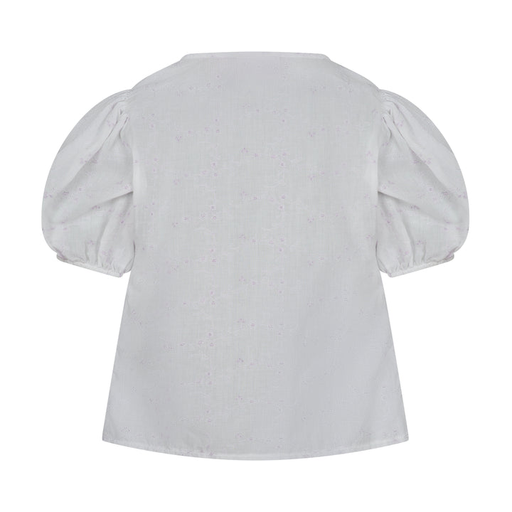 Poppy Blus - Vit & Lila