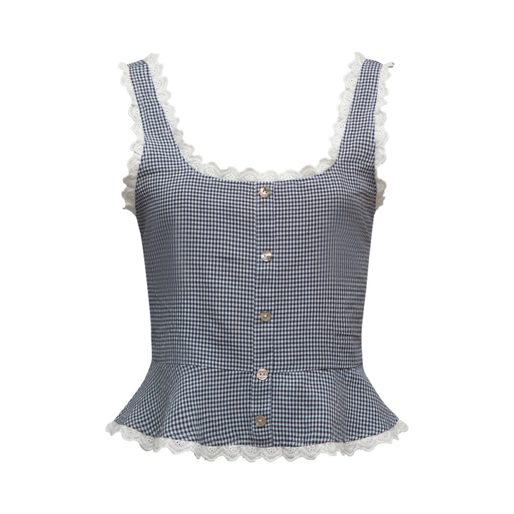 Lola Top - Blue Gingham