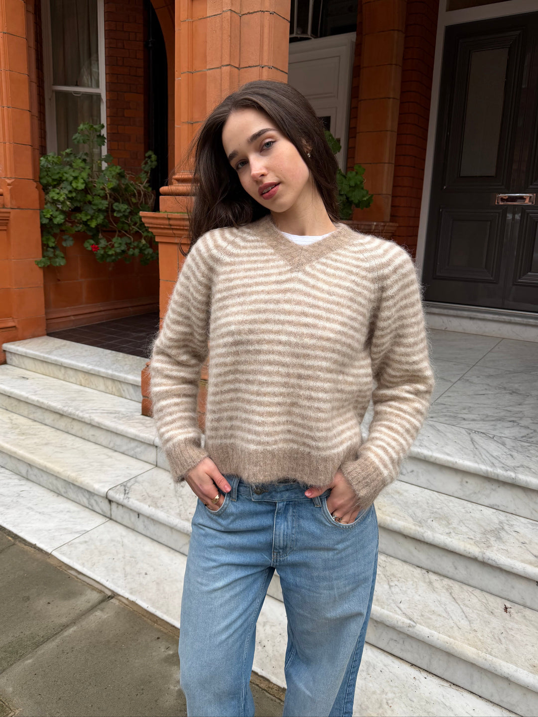 Orla Tröja - Beige Randig