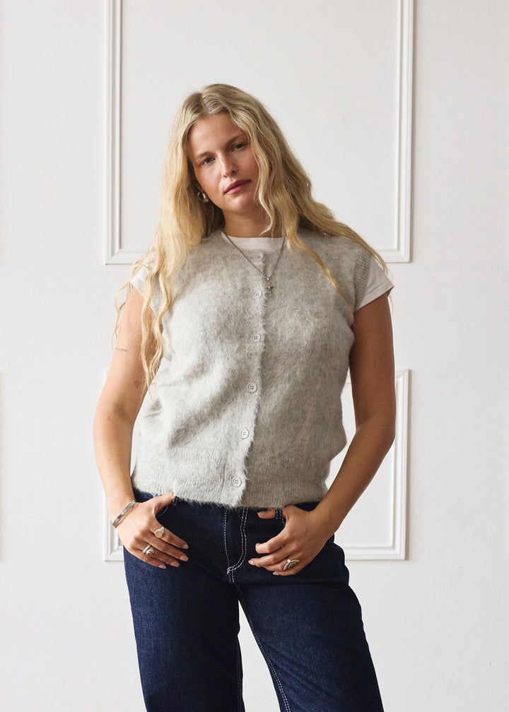 Gilet en Maille - Gris Clair