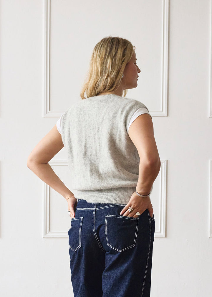 Gilet en Maille - Gris Clair