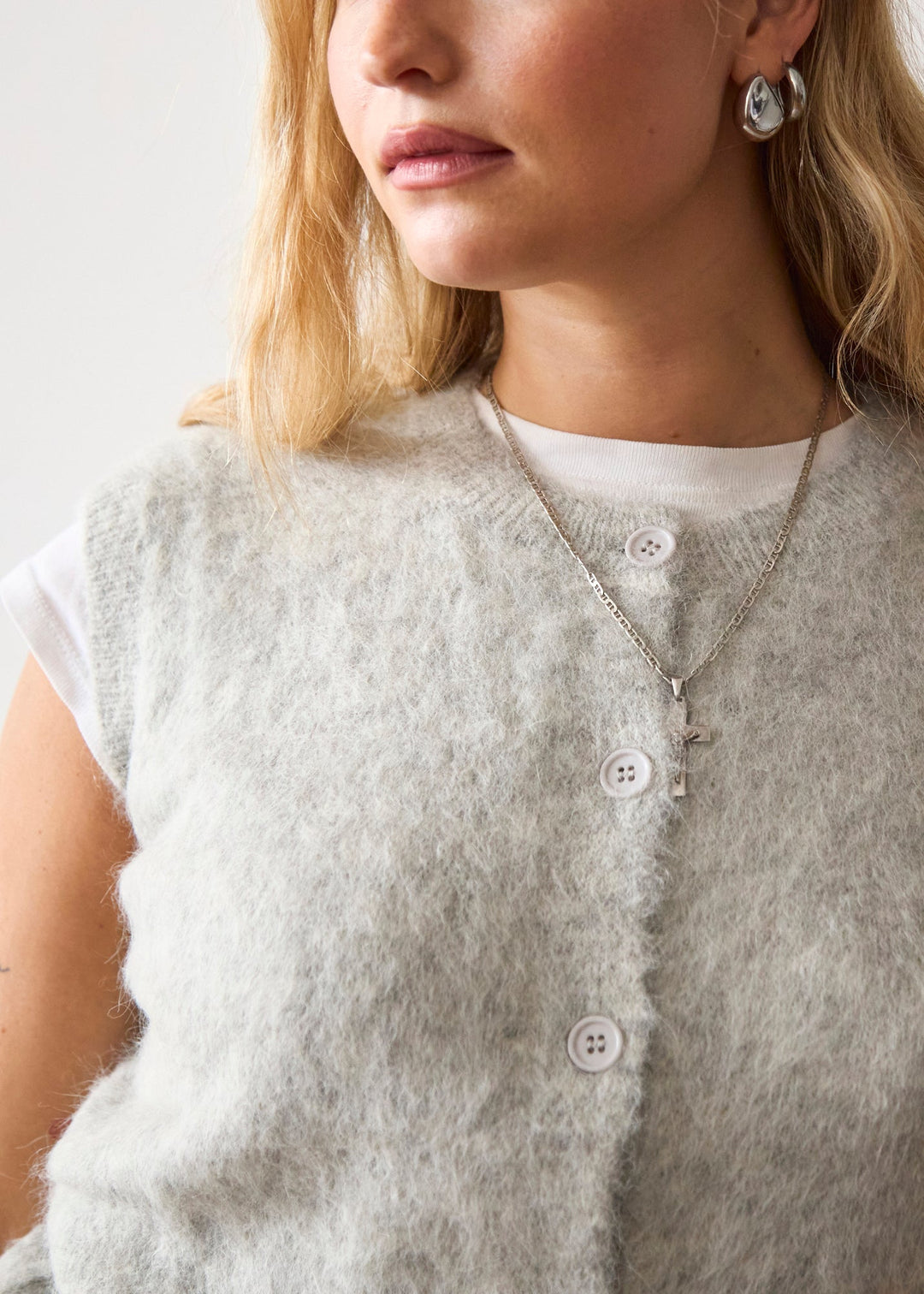 Gilet en Maille - Gris Clair