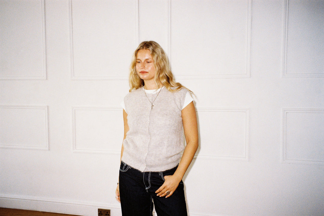 Gilet en Maille - Gris Clair